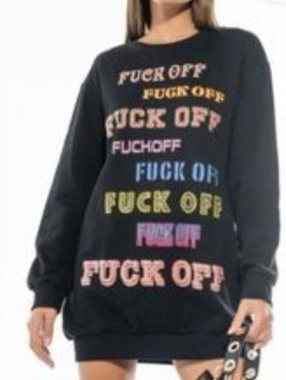 Akira FO Boo Graphic Statement Sweatshirt Mini Dress